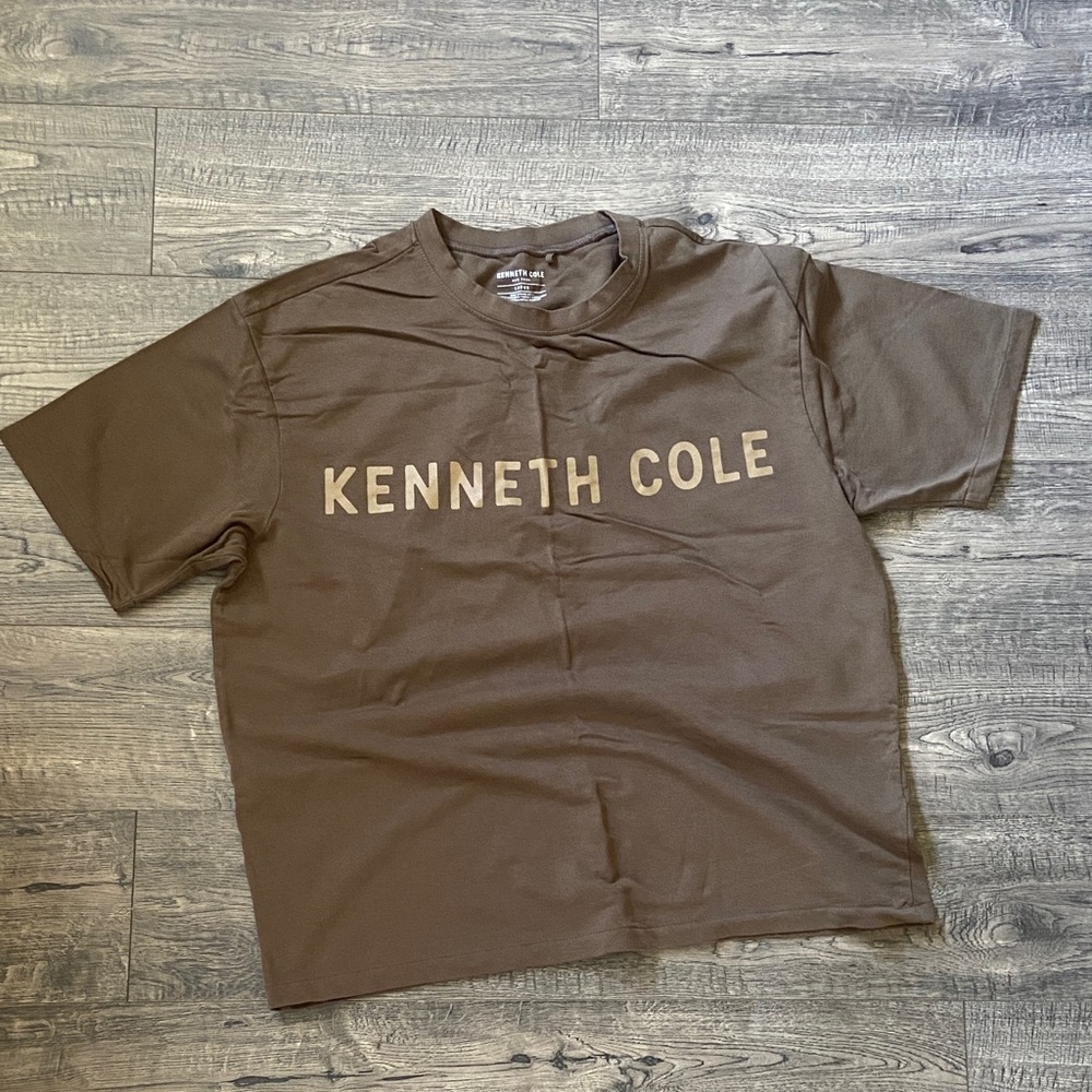 Kenneth Cole Brown Short-Sleeve Logo Tee